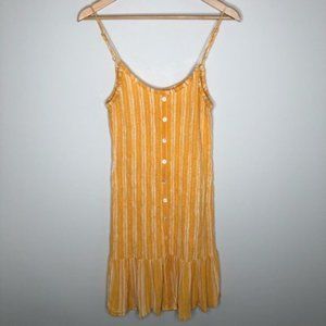 Patrons of Peace Smocked Yellow  Striped Smocked Sundress Size Medium